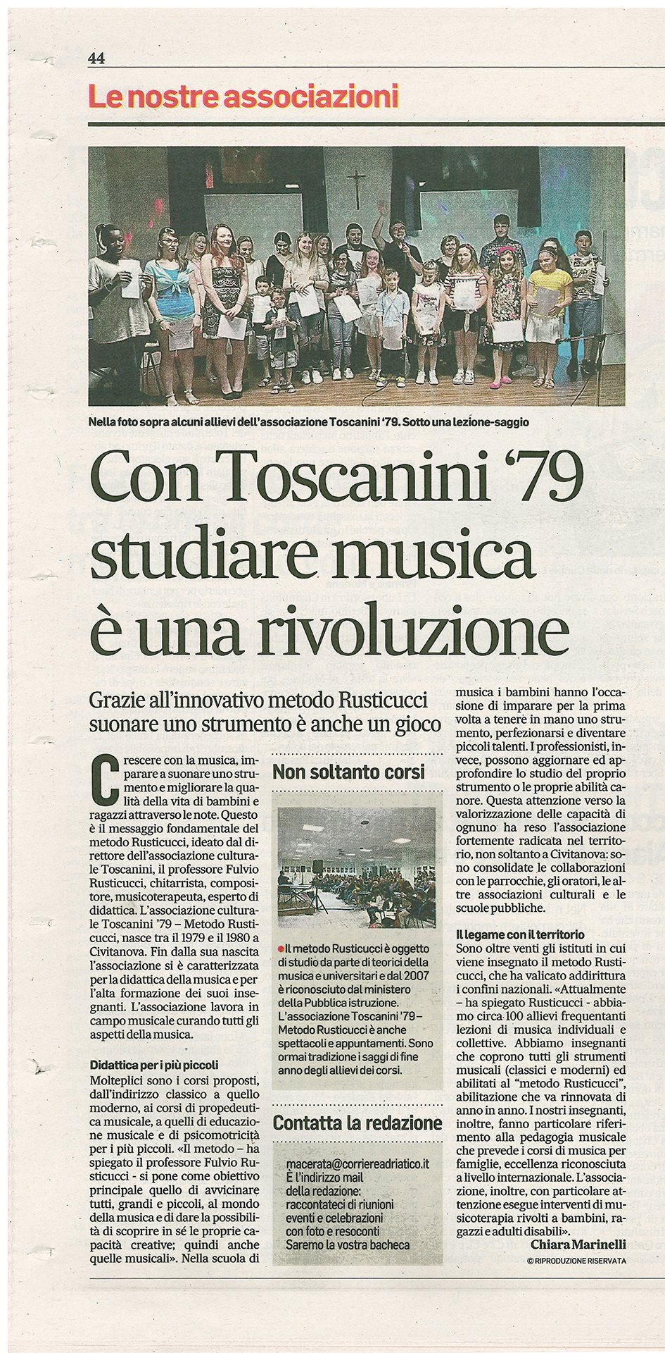 Con Toscanini '79 studiare musica è una rivoluzione!