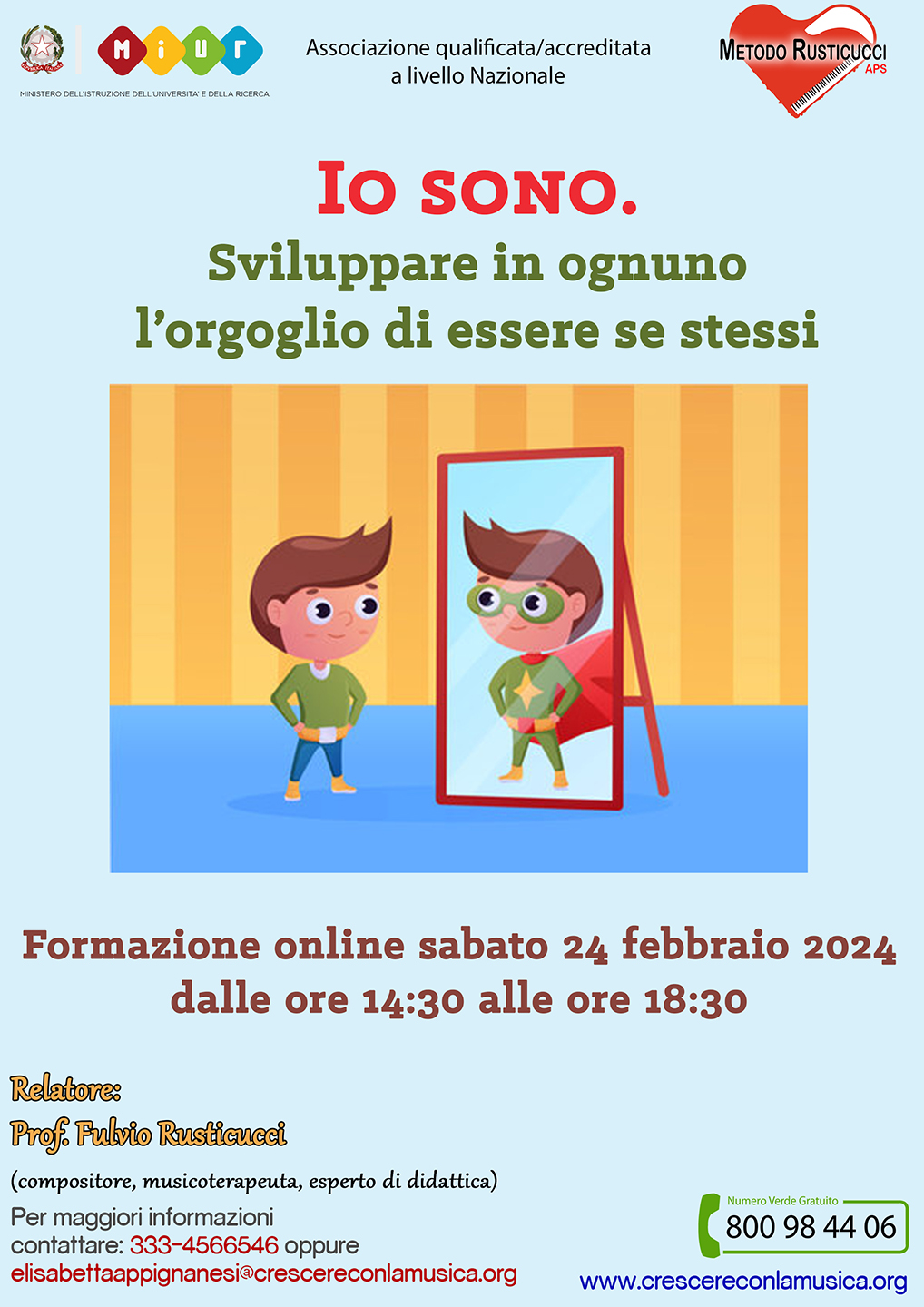 Formazione online: Io sono. Sviluppare in ognuno l’orgoglio di essere se stessi – 24 febbraio 2024