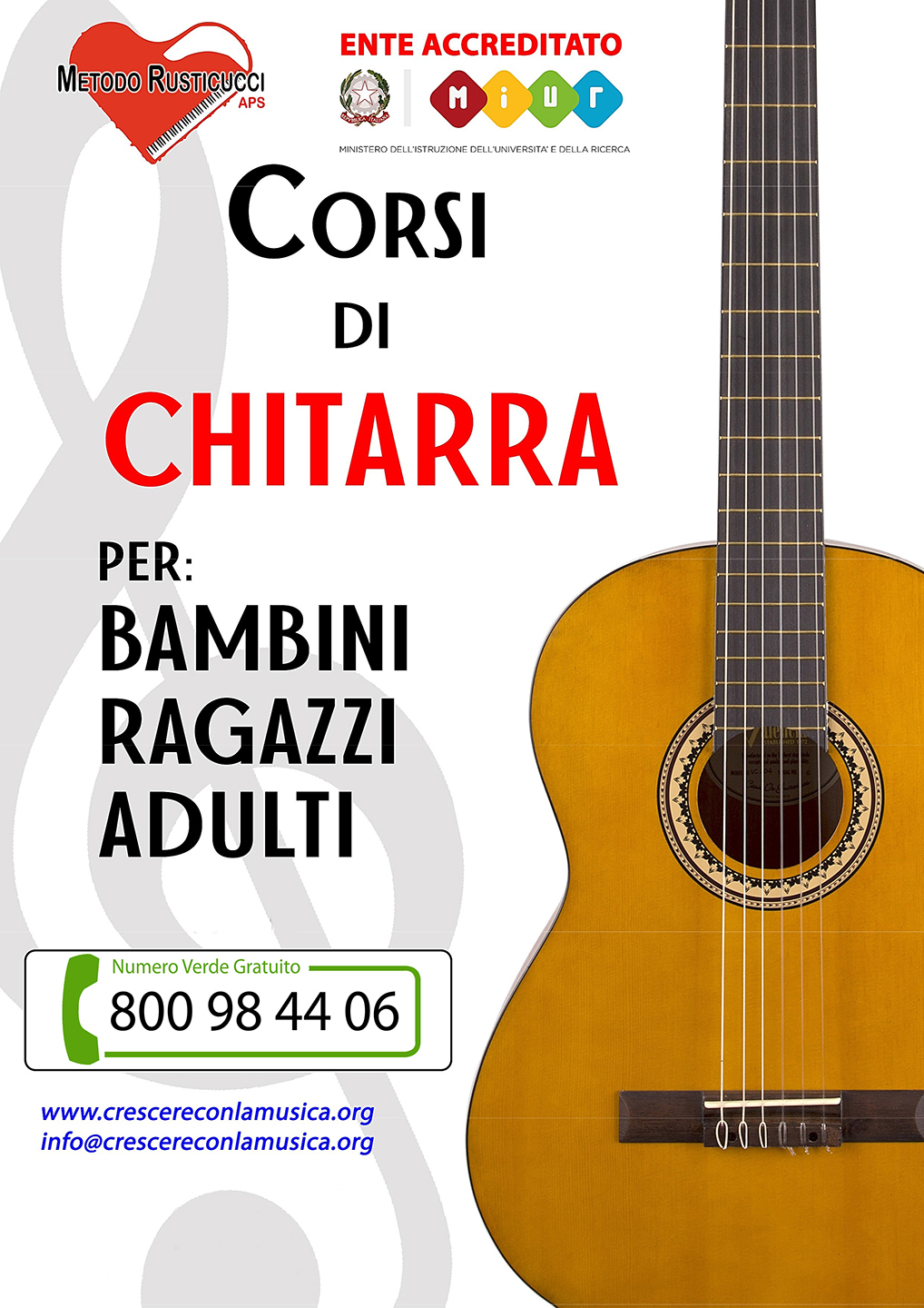 Corsi di chitarra per bambini, ragazzi, adulti