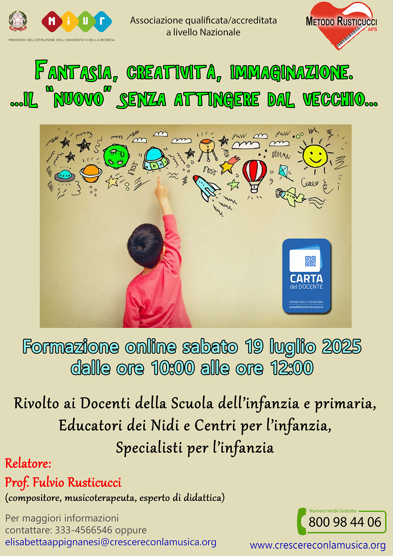 Formazione online: Fantasia, creatività, immaginazione – 19 luglio 2025