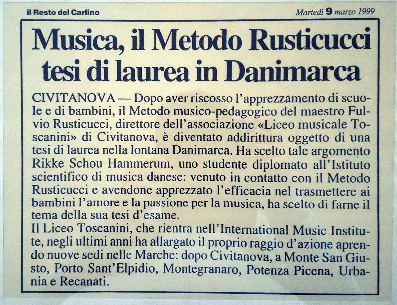 Metodo Rusticucci - Tesi laurea Danimarca